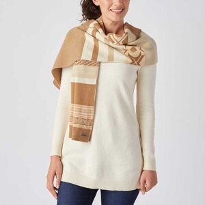 Duluth Trading Co. Scandinavian Scarf Ivory Tan Women's NEW